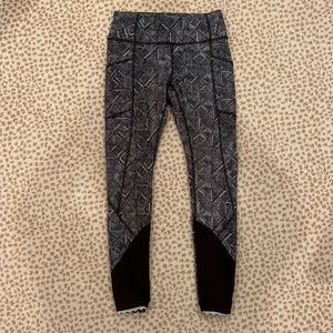 Lululemon Luxtreme Crop Geometric Leggings with Side Pockets
